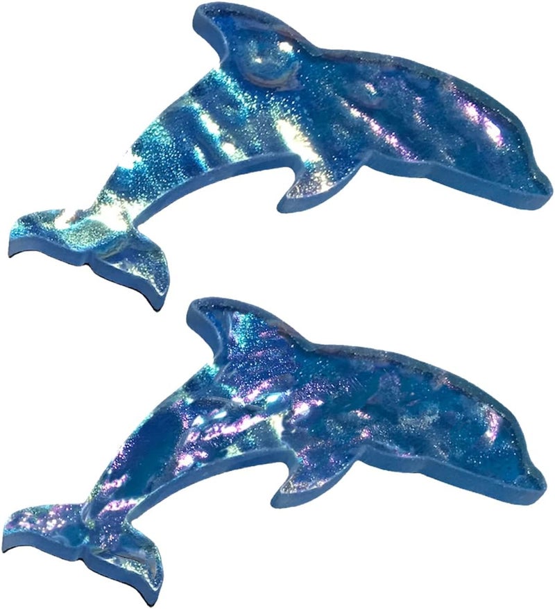 Aquatic Custom Tile Dolphin Glass Swimming Pool Step Marker Mosaic (5", Deep Blue) (2 Pack) - Image 1